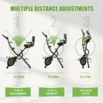 Caromix Folding Exercise Bike, 4 in 1 Stationary Bike 16-Level Magnetic Resistance Cycling Bicycle Upright Indoor Cycling Bike for Home Workout 330LB Capacity