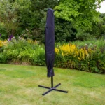 Grey 3m LED Cantilever Parasol with Rain Cover