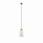 Modway Aspire Pendant Light in White Satin Brass,Brown,7.5 x 7.5 x 62