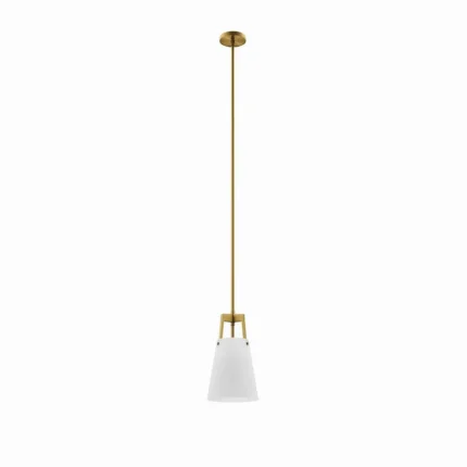 Modway Aspire Pendant Light in White Satin Brass,Brown,7.5 x 7.5 x 62