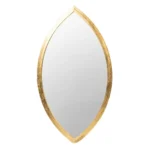Oval Shape Metal Frame Wall Mirror,Gold By Casagear Home