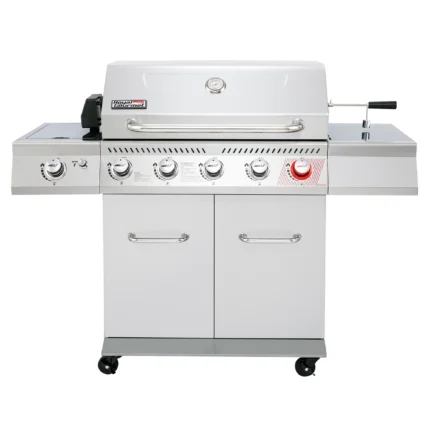 Royal Gourmet GA5404S Deluxe Stainless Steel 5-Burner Gas Grill with Rotisserie Kit, Sear Burner, and Side Burner, 64,000 BTU Cabinet Style Gas Grill, Silver