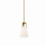 Modway Aspire Pendant Light in White Satin Brass,Brown,7.5 x 7.5 x 62