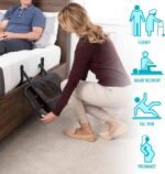 Stander Adjustable Senior Bed Rail and Bed Assist Grab Bar for Elderly Adults with Black