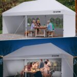OUTFINE Pop Up Canopy Gazebo with 4 Removable Sidewalls