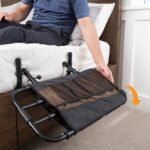 Stander Adjustable Senior Bed Rail and Bed Assist Grab Bar for Elderly Adults with Black