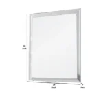 Tyra 39 Inch Wall Mirror,Rectangular Wood Frame,White By Casagear Home