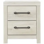 2 Drawer Nightstand with Bar Handles,White By Casagear Home
