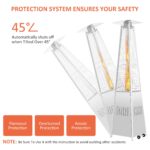 42000 BTUSteel Material Pyramid Glass Tube Flame Outdoor Heater with Long Strips of Flame with Aluminum Top Reflector Shield Heating Up to 115 Square feet