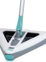 Zippi Sweeper Max- Powerful and Lightweight Sweeper Perfect for Carpet Hardwood and Tile Triangular Design Allows for Sweeping in Corners 1000 mAh Rechargeable Battery
