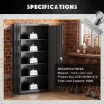 Greenvelly 72?? Black Storage Cabinet with Doors