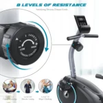 MARNUR Recumbent Exercise Bike with 8 Levels Adjustable Resistance,LCD Monitor,Pad Holder,Wheels