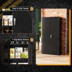 Greenvelly 72?? Black Storage Cabinet with Doors