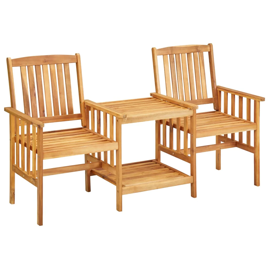 Garden Chairs With Tea Table 159X61X92 Cm Solid Acacia Wood Garden Chairs With Tea Table 159X61X92 Cm Solid Acacia Wood