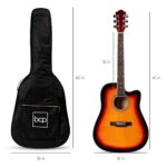 Best Choice Products 41in Full Size Beginner All Wood Cutaway Acoustic Guitar Starter Set with Case,Strap,Capo,Strings,Picks,Tuner ?C Sunburst