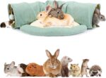 2-in-1 Collapsible Rabbit Tunnel Tubes Toys with Removable Mat