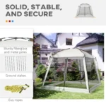 Outsunny Screen Tent,10' x 10' Screen House Room with UV50+ Protection