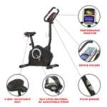 Sunny Health & Fitness Magnetic Upright Exercise Bike w/ LCD,Pulse Monitor,Stationary Cycling and Indoor Home Workouts SF-B2883