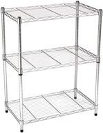 3-Shelf Adjustable,Heavy Duty Storage Shelving Unit (250 lbs loading capacity per shelf),Steel Organizer Wire Rack