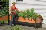 EcoStained Self-Watering Raised Planter Box with Aluminum Legs,Cedar/Cypress,96 x24 x29
