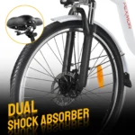 PEXMOR Electric Bike for Adults,350W (Peak 500W) City Commuter Ebike 36V 12.5AH Removable Battery,26" Cruiser Electric Bicycle Shimano 6-Speed | Dual Shock Absorber | Basket