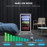 EUHOMY Beverage Refrigerator,126 Can Mini fridge with Glass Door