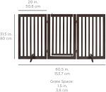 3-Panel Freestanding Wooden Pet Gate w/Walk Through Door