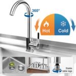 YORKING Stainless Steel Utility Sink,Free Standing Single Bowl Kitchen Sink