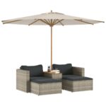 2 Seater Rattan Garden Sofa Set With Cushions