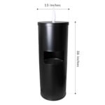 Monkey Movement Black Stainless Steel Floor Stand Wipe Dispenser with Built-in Trash Can