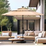 PHI VILLA 10ft Patio Umbrellas with 8 Sturdy Ribs and 1.5" Umbrellla Pole