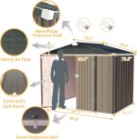 UDPATIO Outside Lockable Metal Garden Shed Steel Anti-Corrosion Outdoor Storage House