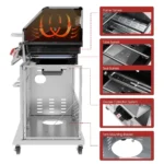 Royal Gourmet GA5404S Deluxe Stainless Steel 5-Burner Gas Grill with Rotisserie Kit, Sear Burner, and Side Burner, 64,000 BTU Cabinet Style Gas Grill, Silver