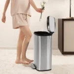 Bigacc 13 Gallon 50 Liter Kitchen Trash Can with Touch-Free & Motion Sensor,Automatic Stainless-Steel Garbage Can,Anti-Fingerprint Mute Designed Trash Bin Brushed Stainless Steel