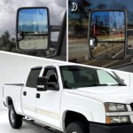 Sanooer Tow Mirrors with Power Adjusted Heated Glass Running Light&Turn Signal Light Backup Lamp Black