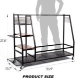 Sttoraboks olf Bags Storage Garage Organizer with Wooden Shelf and Lockable Wheels