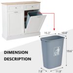 LOUVIXA Tilt Out Trash Can Cabinet with Double Hidden Trash Can Holder