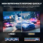 CRUA 24" 180Hz Curved Gaming Monitor - FHD 1080P Frameless Computer Monitor,AMD Freesync,Low Motion Blur,Dp&Hdmi Port,Black