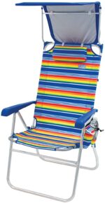 Beach HiBoy 17 Extended Seat Height Folding Beach Chair with Sun Shade Canopy Cover