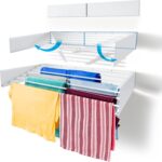 Step Up Laundry Drying Rack Airer - Indoor or Outdoor ÿ Space Saver Compact Sleek Design,8.4 metres line (120 cm Grey)