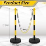 Konohan Traffic Delineator Post Cone,with 6.6 ft Link Chain and S Hooks