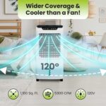 Powerful Swamp Cooler 5300 CFM,7 Gallons Water Tank,Portable Indoor Evaporative Air Cooler,Remote Included,Swing Mode,Modern Design,3 Speeds (LBW-6500RC)