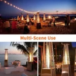 2 Sets 40,000 Btu Propane Patio Heater,Standing Pyramid Outdoor Heaters