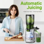 Juicer Machines, 5.3-Inch Self-Feeding Masticating Juicer Fit Whole Fruits & Vegetables, Cold Press Electric Juicer Machines with High Juice Yield, Easy Cleaning, BPA Free, 250W