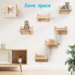 MIUZMORE Pine Cat Wall Shelves,Set of 5 Cat Wall Furniture