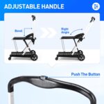 Rengue Grocery Shopping Cart with 2 Removable Baskets for Shopping,Picnic (Blue)