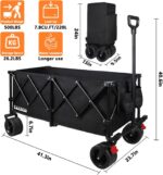 EAYNON 220L Collapsible Foldable Wagon with 500lbs Weight Capacity