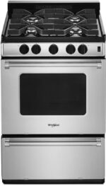 Whirlpool 24??? Stainless Steel Freestanding Gas Range with Sealed Burners ?C ADA Compliant