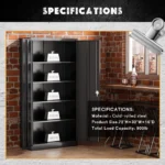 Greenvelly 72?? Black Storage Cabinet with Doors