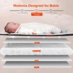 ELEMARA 4 in 1 Wide Baby Bassinet Bedside with Diaper Changer